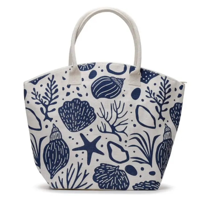 Bolsa de playa de yute conchas marinas, Decomac - 1