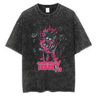 Camiseta Anime Mob Psycho 100 Para Hombres Estilo Harajuku Retro Casual Verano Manga Corta Streetwear Con Gráficos - details 4