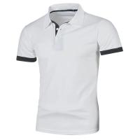 Camisa Polo Para Hombre Verano Manga Corta Ligera Con Cuello Redondo Estilo Callejero Transpirable Top Sólido De Negocios Básico - details 2
