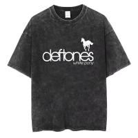 Camiseta Deftones Rock Band Blanco Vintage Lavado Para Hombres Y Mujeres Harajuku Gótico Verano Casual Streetwear Top Hip Hop Y2k - details 7