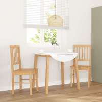 vidaXL Sillas de comedor 2 unidades madera maciza de caucho en color Blanco/Natural y claro/Marrón y claro y más | cómodas modernas ergonómicas para comedor cocina salón hogar - details 4