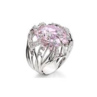 Andara  Sterling Silver Ring Inlaid Pink Crystal Zircon Exaggerated Ring For Woman Wedding Jewelry Gift - details 0