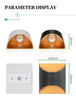 Lámpara De Pared LED 10W Aluminio Moderna Nórdica Exterior Interior Para Sala De Estar Dormitorio Lámpara De Noche 85-265V - details 1