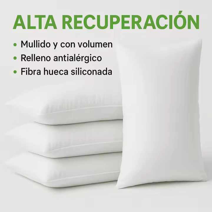 Pack 2 Rellenos de Cojín Rectangulares 30x50, 40x60 y 50x70 cm – Fibra Hueca Siliconada – Lavables, Antialérgicos, Alta Recuperación – Pack Decorativo – Fabricado en España - 1
