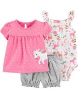 Nueva ropa de verano para niñas, pantalones cortos de manga corta, camisetas, trajes de tres piezas. - details 32