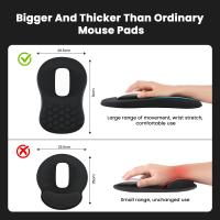 Alfombras de Raton con soporte para Muñecasy Diseño de masaje, ergonómica, para aliviar el dolor de muñeca, con espuma viscoelástica y base de silicona antideslizante (30,5x20,3 cm, negra) - details 2