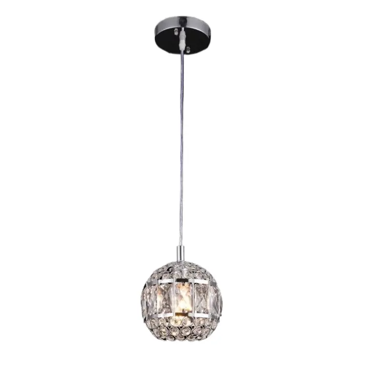 LÁMPARA DE TECHO COLGANTE. MATERIAL METAL Y CRISTAL. COLOR CROMO. LUZ E27  60W. Ref. 295 - 1