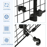 Pawhut Rejilla de Seguridad de Coche para Perros Extensible Barrera Protectora Metálica de Vehículo Universal para Maletero Equipaje Automóvil Negro - details 3