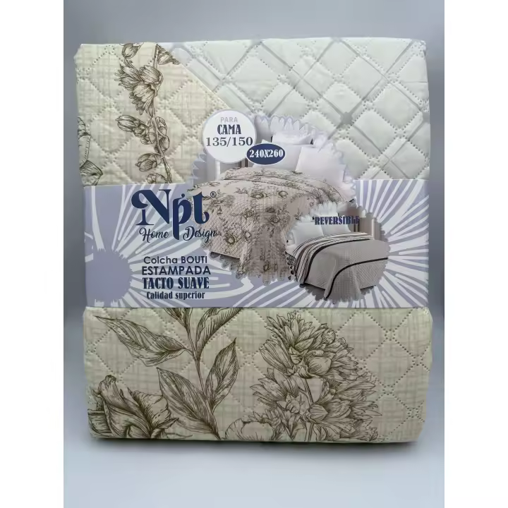 ILOVEHOME  Colcha Bouti Verano Reversible - Edredón Ligero y Transpirable para Cama 90/105/135/150 cm - Estampado Moderno - Solo Colcha, Sin Fundas de Cojín - Poliéster Suave - 1