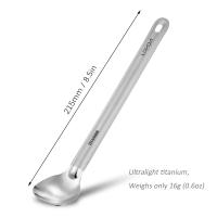 Cuchara Larga De Titanio Lixada Con Olla Pulida Para Alimentos Portátil Para Camping Picnic Y Viajes Sin Plegado Material De Aluminio - details 7