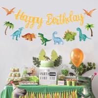 Guirnalda De Feliz Cumpleaños Con Dinosaurios Decoración De Fiesta Infantil Con Globos Roar Dino Y Animales Del Árbol De Safari Tamaño 1er Cumpleaños - details 15