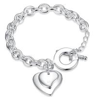 Pulseras de corazón de plata de ley 925 para mujer, joyería de lujo, recuerdo de boda, artículos de Navidad, joyería - details 0