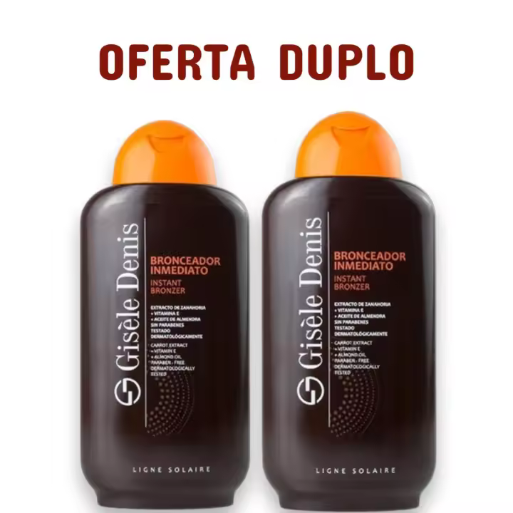 OFERTA DUPLO GISELE DENIS BRONCEADOR INMEDIATO CON EXTRACTO DE ZANAHORIA, VITAMINA E Y ACEITE DE ALMENDRAS HIDRATANTE 400 ml - 1