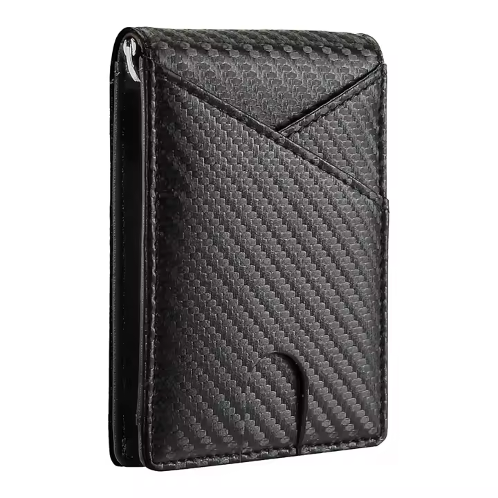 Tarjetero de Moda con Textura de Fibra de Carbono para Hombre - 1