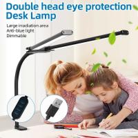 Lámpara De Escritorio LED Doble Cabeza Para Oficina Y Hogar Con 3 Modos De Color Y 10 Niveles De Iluminación Protector De Ojos - details 10