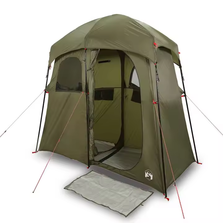 vidaXL Tienda de ducha para 2 personas impermeable verde oliva - 1