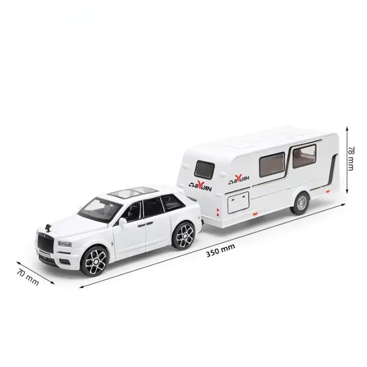 Modelo De Coche De Camping Rolls Royce Cullinan 1/32 En Aleación De Metal Con Luz Y Sonido Vehículo Off-road Para Niños Regalos - 1