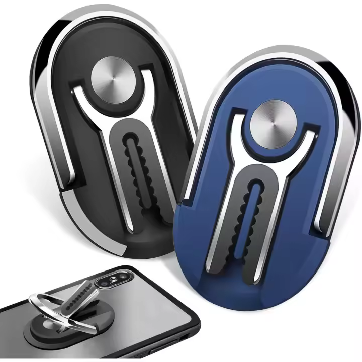 Soporte para teléfono para automóvil de 2 piezas, anillo de soporte para teléfono giratorio multifuncional de 360 °, se puede usar para salida de aire del automóvil (negro + azul) - 1