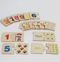 Juego De Bloques De Madera Para Bebés Montessori Educativo De Aprendizaje Temprano Juguete De Patrón Digital Para Niños Y Niñas Regalo De Festival - details 1