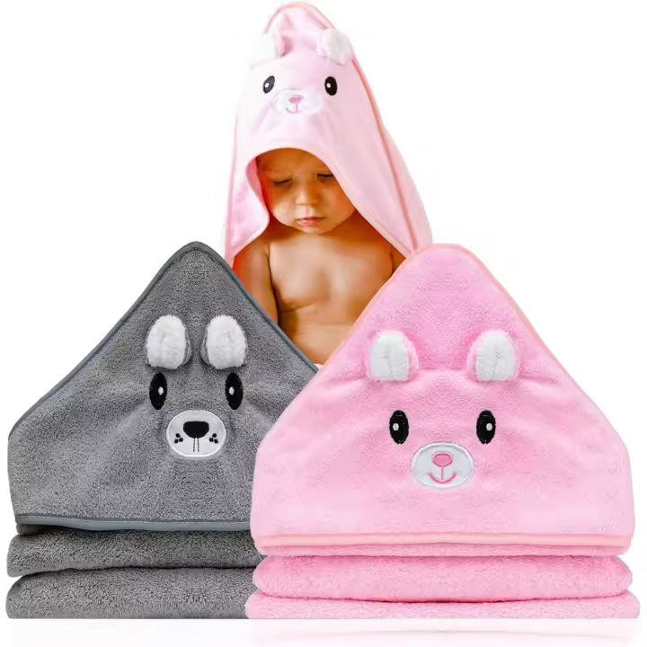 2 Unidades Toalla bebe - Regalo bebe recien nacido niño - Toallas bebe con capucha de animales 0-3 años - Albornoz bebe baño - Capa de baño bebe - Regalos para bebes recién nacidos (80CM*80CM) - 1