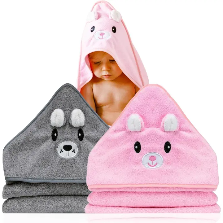 2 Unidades Toalla bebe - Regalo bebe recien nacido niño - Toallas bebe con capucha de animales 0-3 años - Albornoz bebe baño - Capa de baño bebe - Regalos para bebes recién nacidos (80CM*80CM) - 1