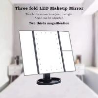 Espejo De Maquillaje Multifuncional Con LED 1/2/3X Aumento Vanidad Rotación De 180° Con 22 Luces LED Iluminación De Escritorio Doméstico - details 0