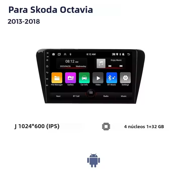 MEKEDE Radio De Coche Con Carplay Y Android Para Volkswagen SKODA Octavia 3 A7 2013-2018 Pantalla Multimedia IPS GPS 2 Din Táctil Soporte Para Control Del Volante WiFi Bluetooth - 1