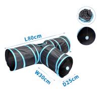 COTTECOTA-Túneles para Gatos Varios Modelos Tubos para Gatos Tunel con forma de T, Tubo Plegable PET Plegable Divertido Juego Juguete Tubo de Gatos Juguete con Pompón y Campanas para Gato Gato Jugar Túnel Casa del Laberinto - details 5