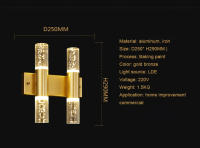Lámparas De Pared Modernas De Cristal De Burbuja LED Para Baño Dormitorio Sala De Estar Iluminación Interior Decorativa Dorado/Plateado - details 4