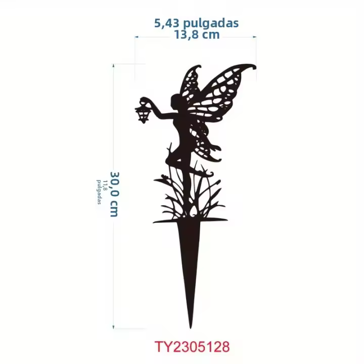 Palillo De Jardín De Metal 1pc Decoración De Fantasía Para Patio Y Césped Placa Silueta De Estatua De Fantasía Outdoor - 1
