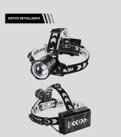 Linterna Frontal Potente 10000000LM Con 3 Modos Luz LED Para Camping Pesca Caza Impermeable Con Luz De Advertencia - details 4