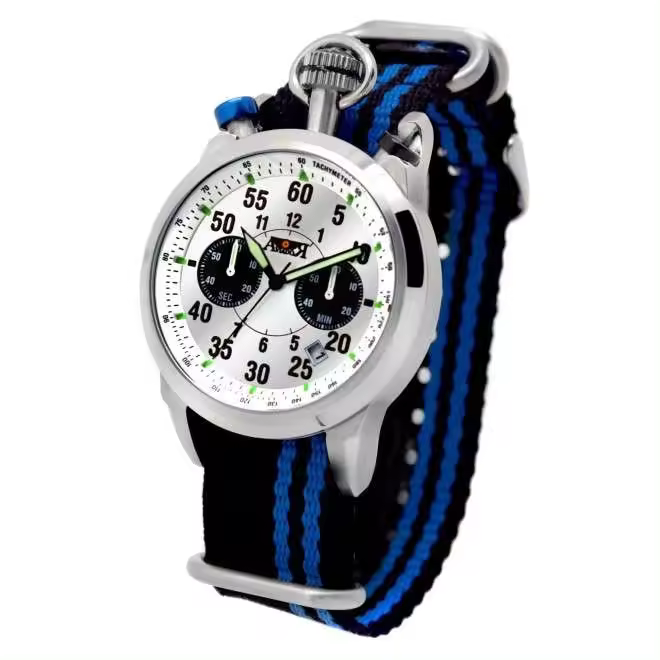 Reloj Aviador Air Racer Cronógrafo Seiko Resistente Al Agua - 1