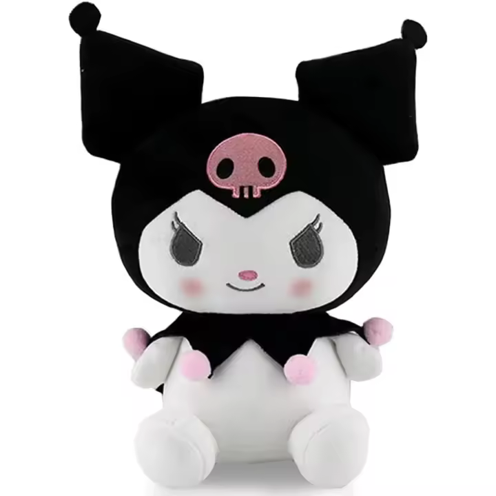 Muñecos de peluche de juguete, muñecos de peluche suaves Kawaii K-uromi, muñecos de peluche coleccionables, juguetes de cumpleaños y Navidad, regalos de 25 cm, negro clásico - 1