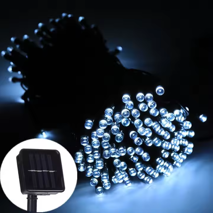 Luces De Cadena Solar LED Para Jardín Y Exterior Decoración De Navidad Para Patio Fiesta De Vacaciones Luz De Calle De Año Nuevo - 1