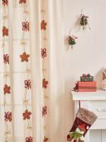 Cortinas Decorativas De Estilo Europeo Y Americano Con Bordado De Hojas De Arce Y Campanas Para Sala De Estar Y Dormitorio - details 4