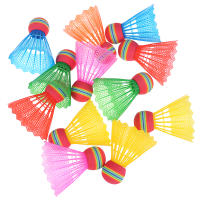 12 PCS Juego De Badminton Con Cabezas De EVA Arco Iris Y Plumas De Pato Clase a Nylon Para Juegos Deportivos - details 2
