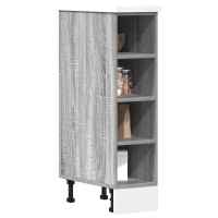 vidaXL Armario inferior de cocina "Riga" contrachapada en color Negro/Gris sonoma | almacenamiento funcional diseño moderno para baño dormitorio sala - details 1