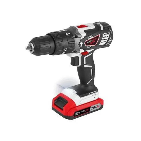 Taladro Percutor WORGRIP 20V Batería 2.0Ah - Luz Led - Empuñadura Ergonómica - 2 Velocidades - 1