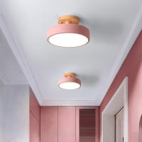 Lámpara De Techo Redonda De Madera Industrial Para Entrada Sala De Estar Comedor Dormitorio Estudio Baño Iluminación Moderna - details 20
