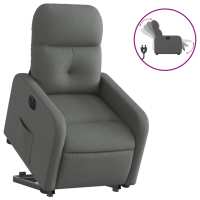 vidaXL Sillón eléctrico reclinable elevable de tela Gris claro, Gris oscuro, Negro Sillon Dormitorio Sillon Comodos Silla Relax Sillón Sofá - details 3