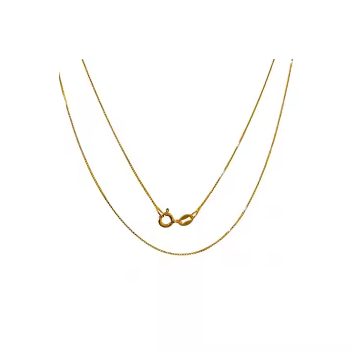 Cadena Plata Ley 925m chapada oro 45 cm. modelo veneciana cierre reasa - 1