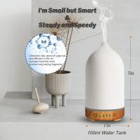 100ml wood grain ceramic short nozzle humidifier colorful white and black ceramic aromatherapy machine ultrasonic essential oil diffuser - details 1