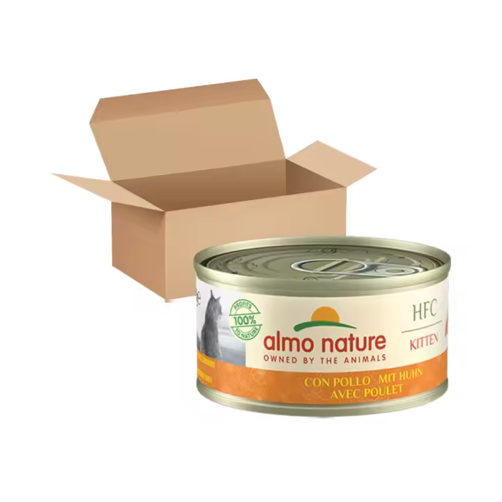 ALMO NATURE - HFC (Kitten) Gatitos - Pollo (24x70 gr) - Alimento Húmedo Complementario para Gatitos (2-12 Meses) - 1