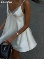 Vestido Y2K De Mujer Con Cuello V Y Sin Mangas Elegante Patchwork De Malla De Seda Sexy Para Fiesta De Cumpleaños Y Baile De Promotores Verano 2024 - details 13