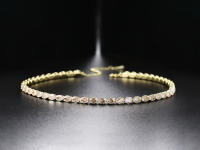 Collar De Tenis Oval Dainty Con Cristal CZ Dorado Para Mujer Joyería De Moda Para Boda Collar Geométrico De Cadenilla - details 11