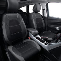 Funda de asiento de coche de cuero Pu Universal, tela transpirable, cojín de asiento delantero y trasero, protección completa, 9 unidades por juego - details 17