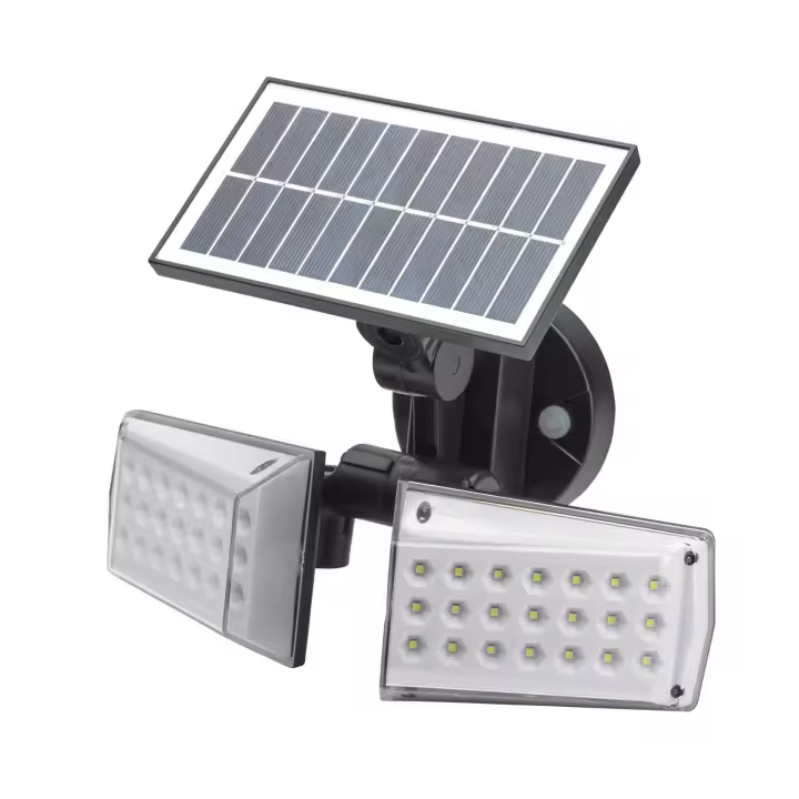 SANCO STORE - MAURER Aplique Solar Led Doble Con Sensor de Movimiento / Crepuscular 450 Lumenes. Protección IP65 - 1