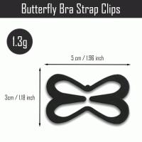 Banner - Set de 3 Clips para unir tirantes sujetador, clips para sujetador, Forma de mariposa - Negro