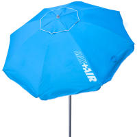 Aktive - Sombrilla playa antiviento 180 cm, 200 cm o 220 cm, Max Air, azul, forma octogonal, poliéster con protección UV50 y revestimiento plateado, 8 varillas fibra de vidrio, mástil inclinable Ø28/32 mm, incluye funda con asa, con ventilación superior - details 1