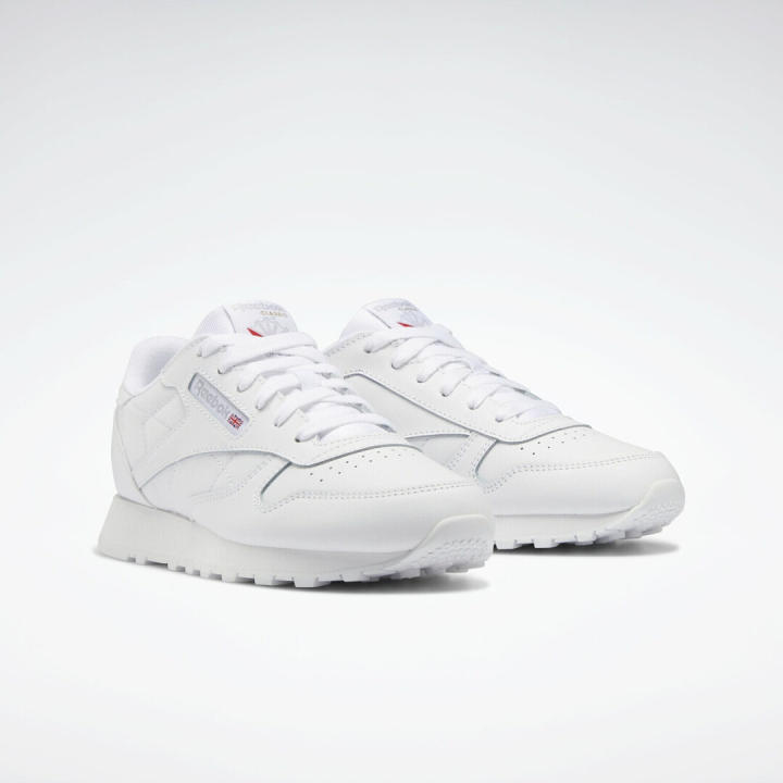 Reebok deportivas infantiles blancas de piel con cordones mod. classic leather unisex